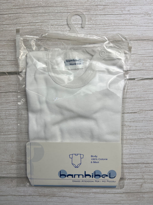 Body Neonato Bambibel 100% Cotone Bianco