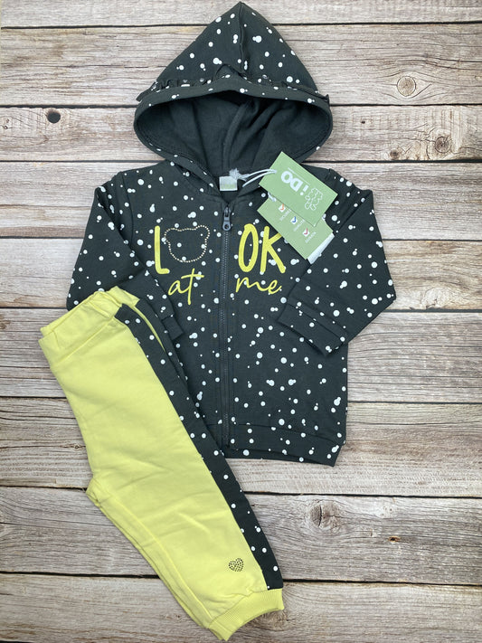 Set felpa con zip e cappuccio e pantalone