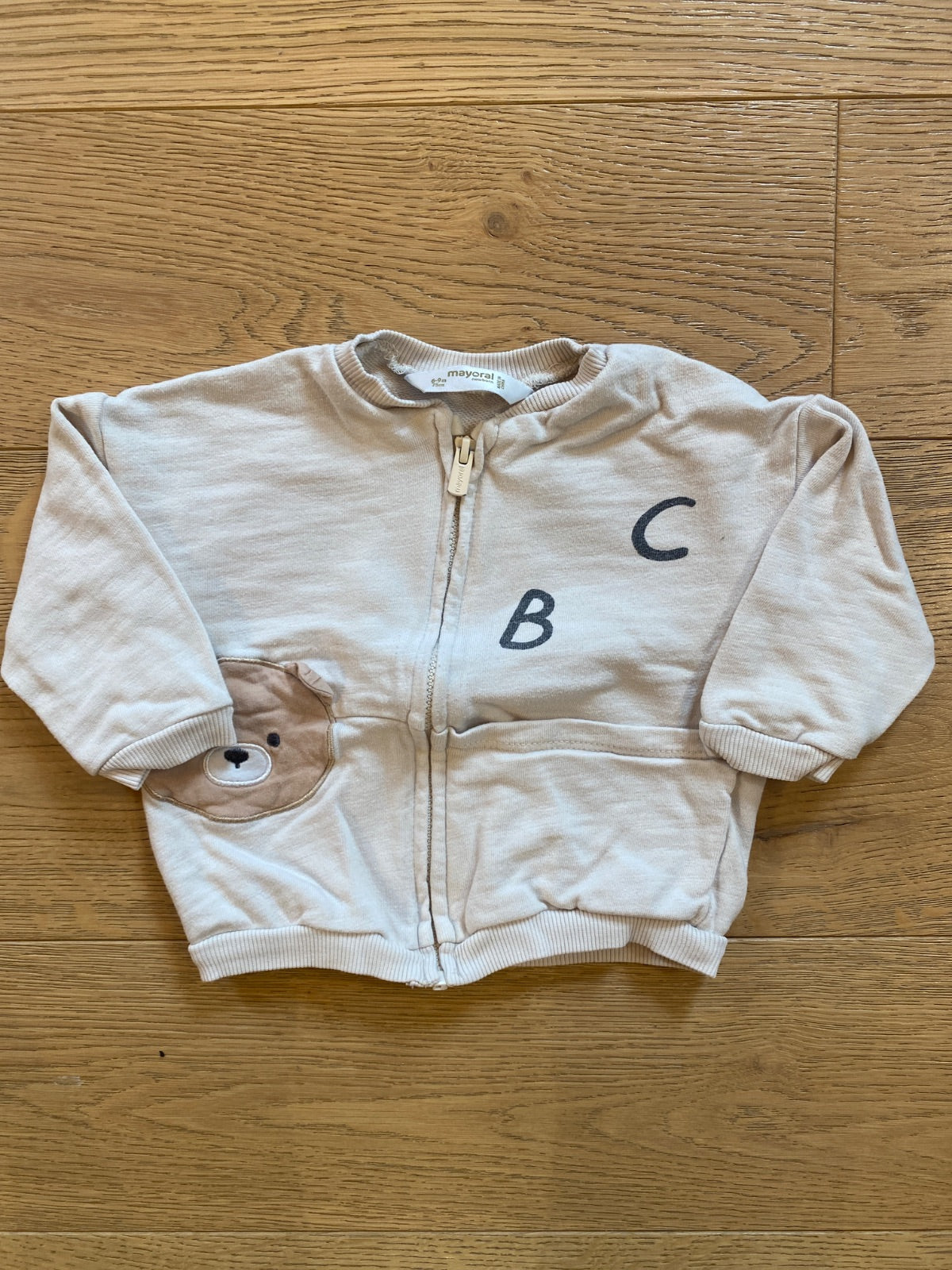 Felpa con zip neonato Mayoral con orsetto e zip