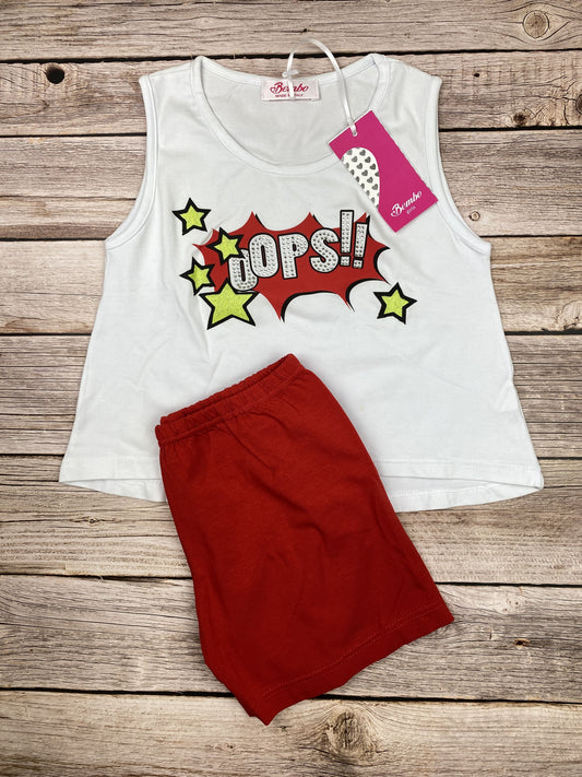 Set t-shirt senza manica e pantaloncini