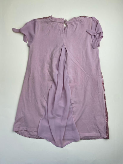 Vestito bambina con paillettes e maniche corte