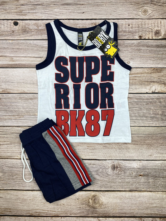 Set t-shirt senza manica e pantaloncini