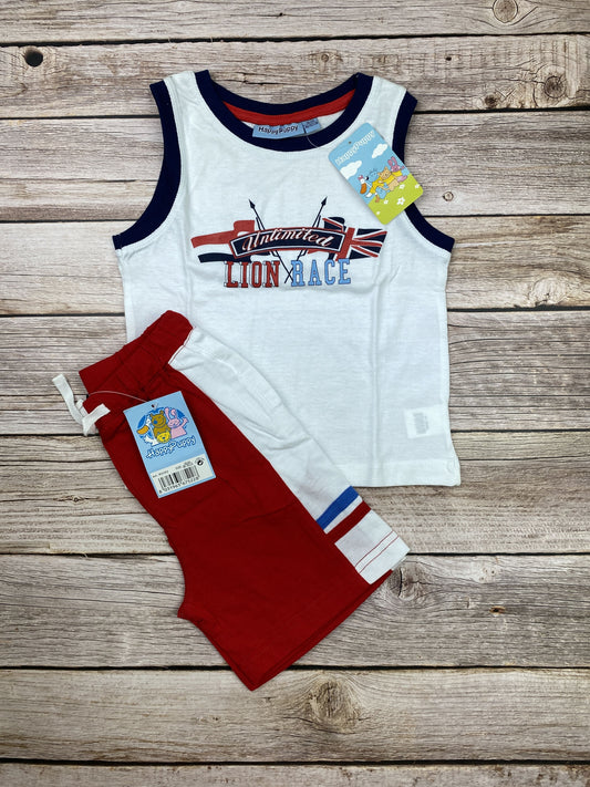 Set t-shirt senza manica e pantaloncini