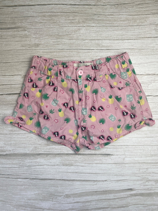 Shorts rosa con stampa estiva