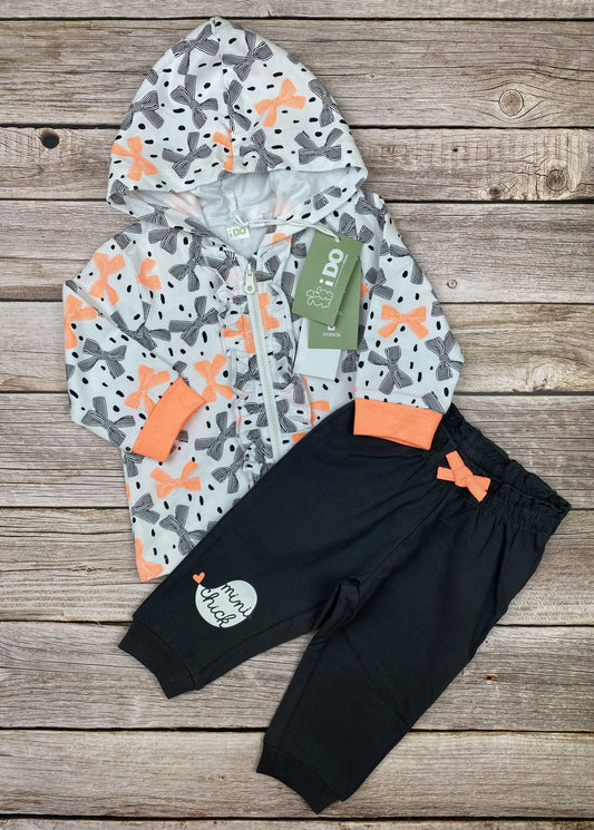 Set felpa con zip e cappuccio e pantalone