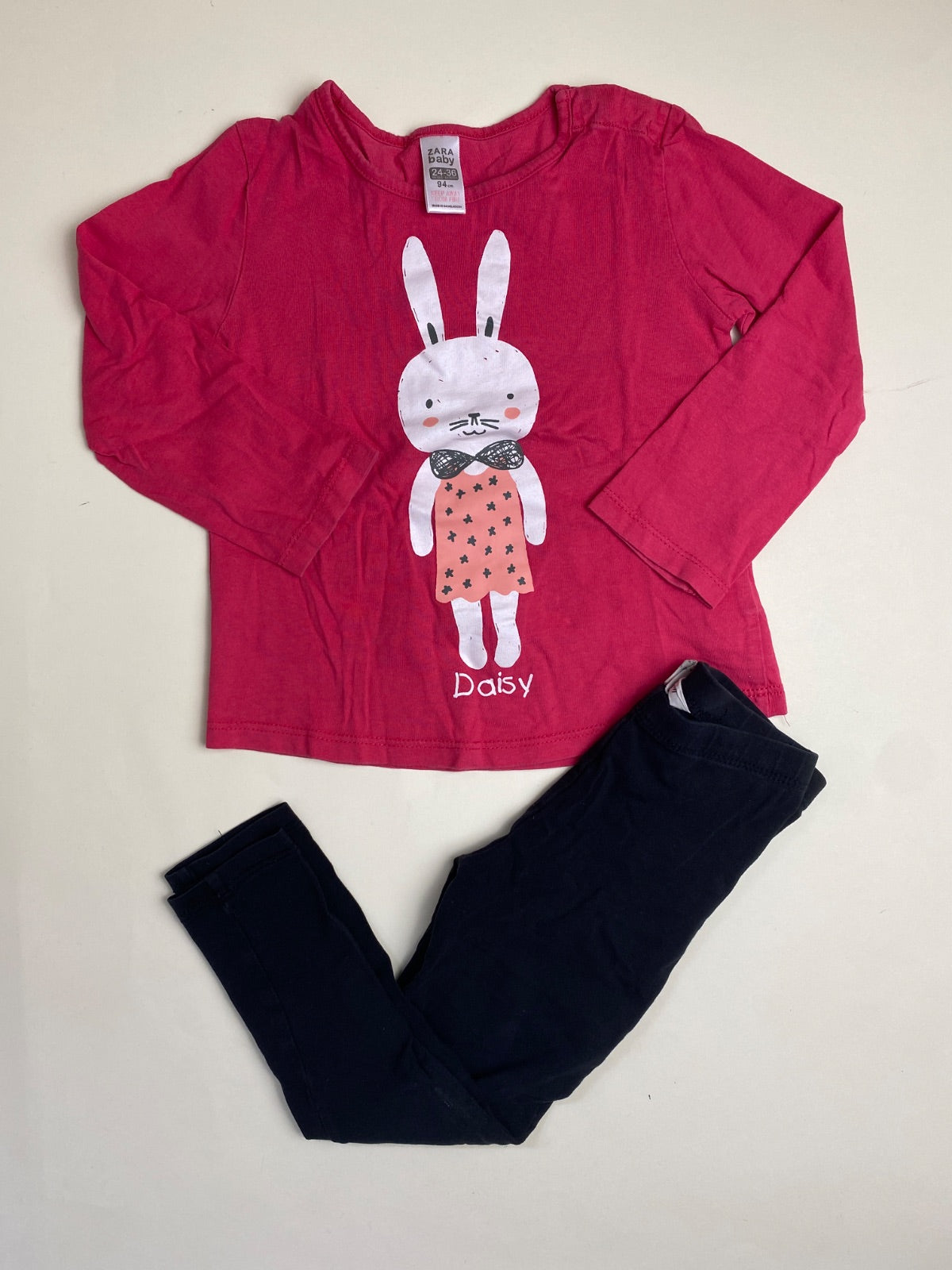 Completo Bambina Zara Baby T-shirt Coniglietto e Leggings