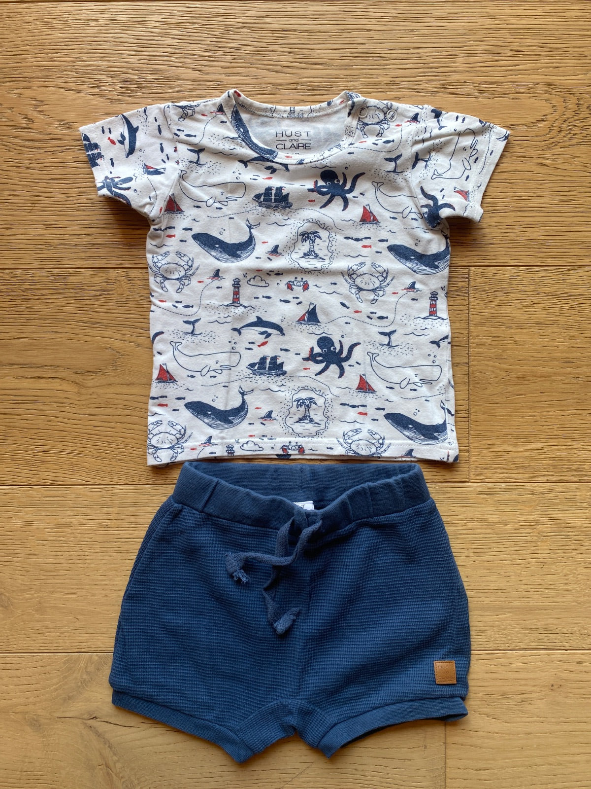 Completo Estivo Bambino T-shirt e Pantaloncini Tema Marino