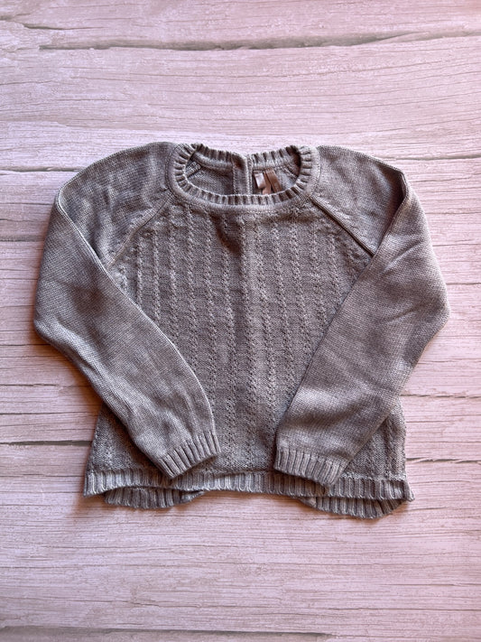 Maglione a maniche lunghe grigio con trama a coste