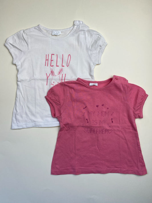 Set 2 T-shirt Bambina Maniche Corte