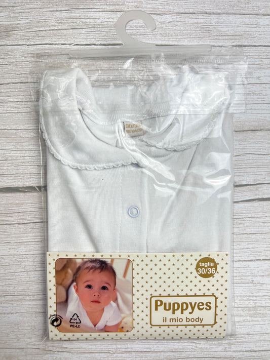 Body neonato bianco con colletto Puppyes