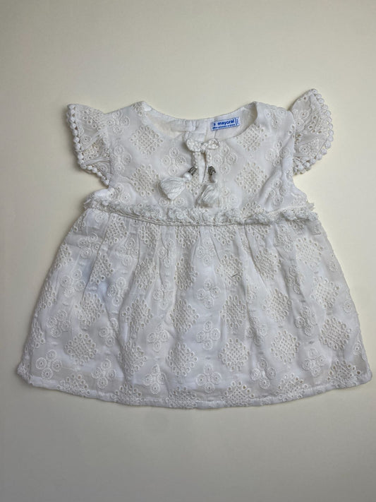 Vestito neonata bianco ricamato