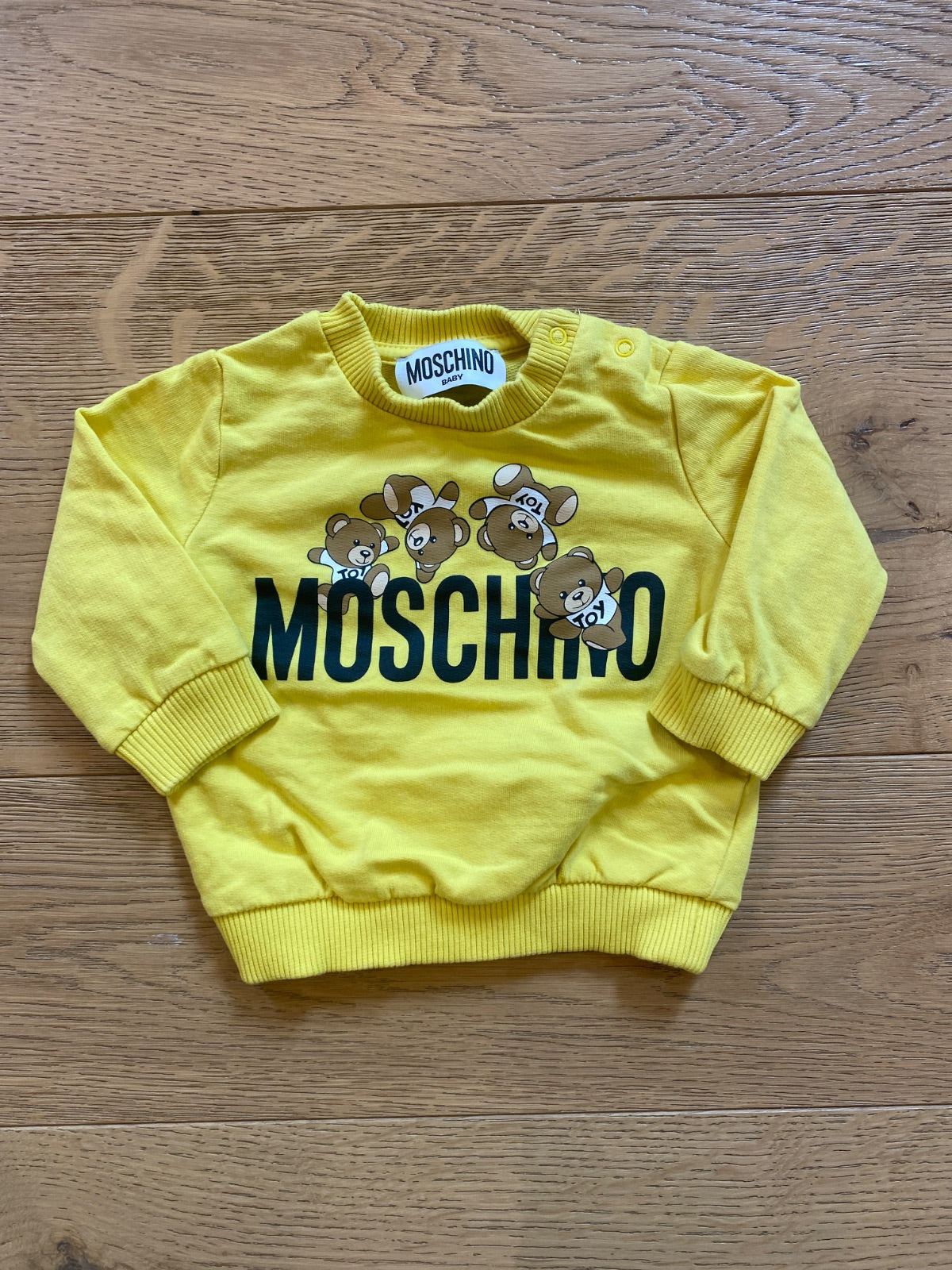 Felpa Moschino Baby Gialla con Orsetti Toy