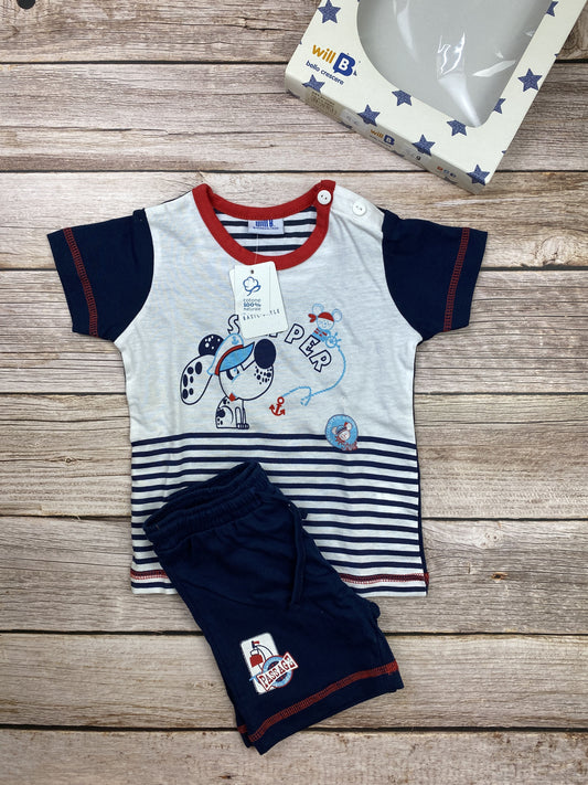 Set t-shirt manica corta e pantaloncino