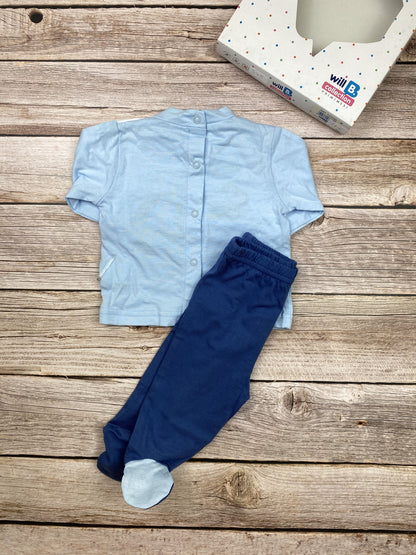 Set t-shirt manica lunga e pantaloni con piedini