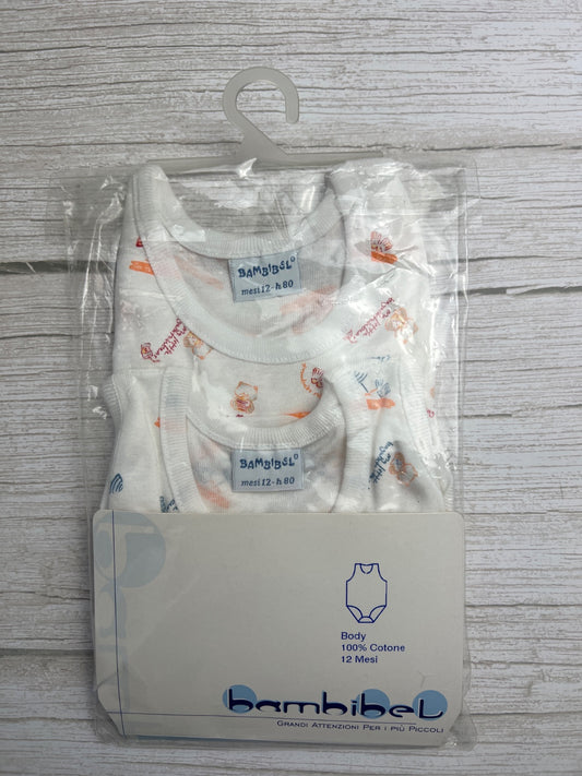 Set 2 Body Neonato Bambibel 100% Cotone