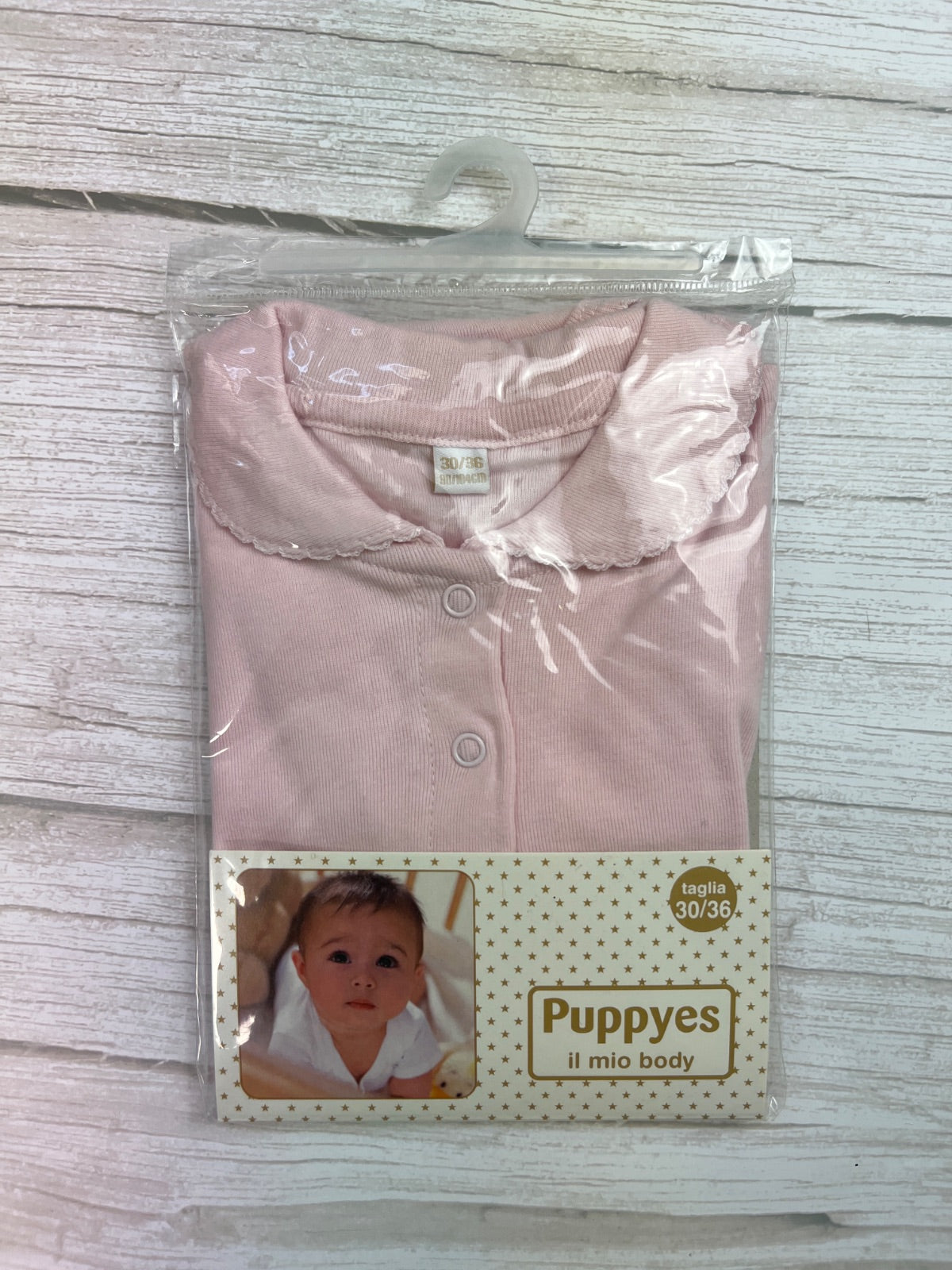 Body neonato rosa con colletto Puppyes