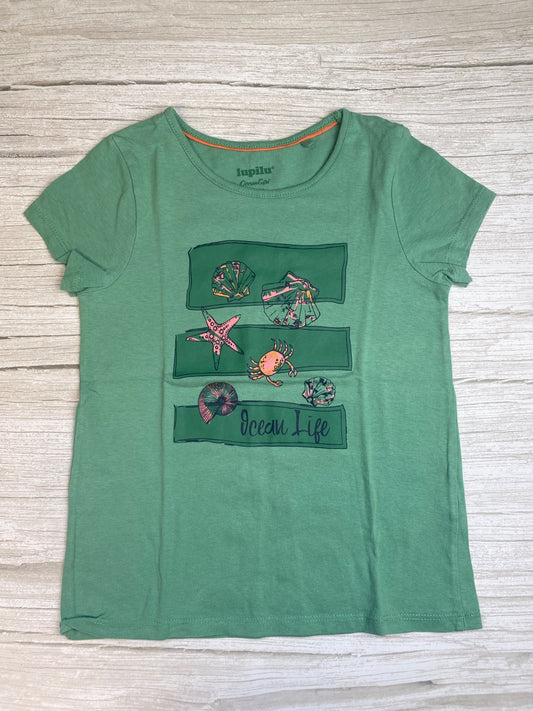 Maglietta Bambina Lupilu Verde Stampa Vita Marina