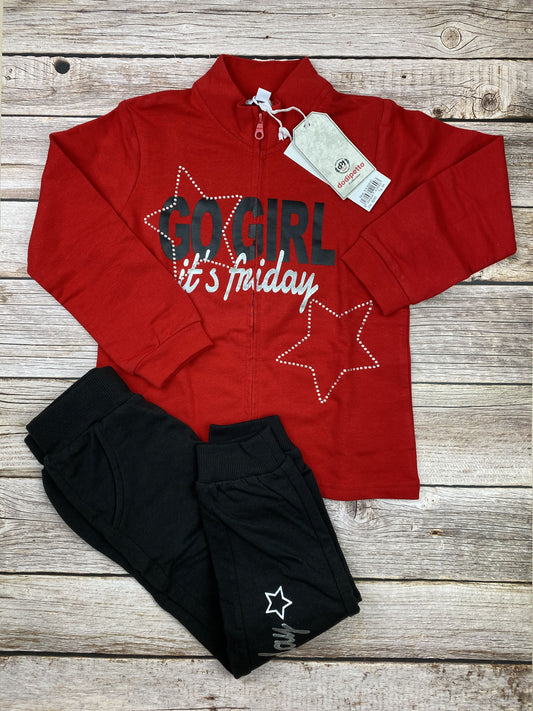 Set felpa con zip e pantalone