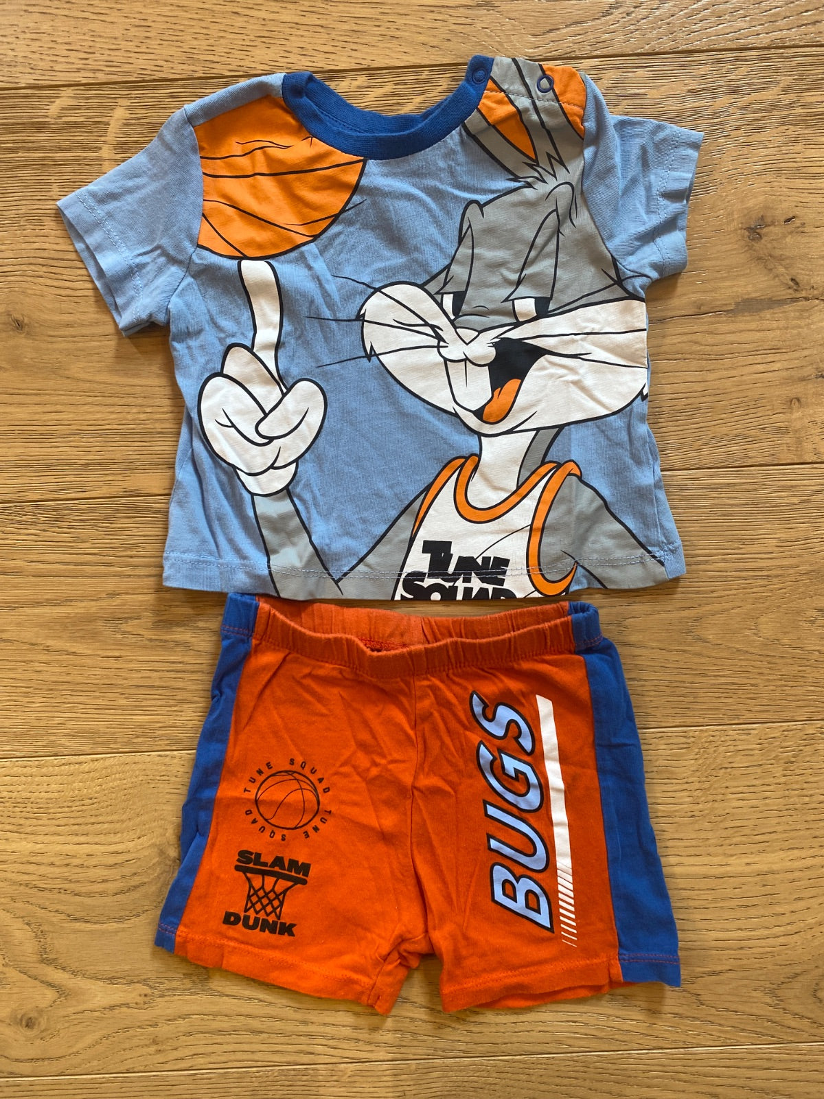 Set Completo Neonato T-shirt e Pantaloncini Bugs Bunny Space Jam
