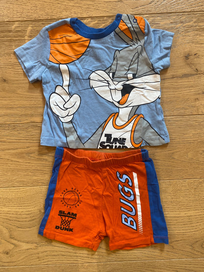 Set Completo Neonato T-shirt e Pantaloncini Bugs Bunny Space Jam