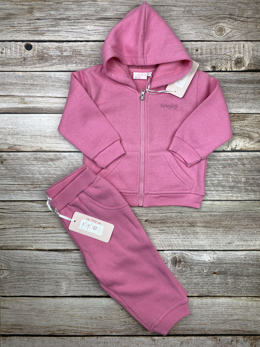 Set felpa con zip e pantalone