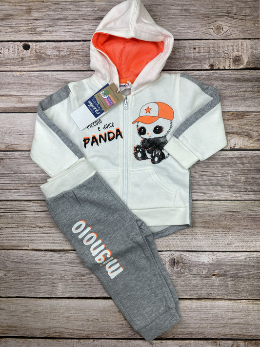Set felpa con zip e cappuccio e pantalone
