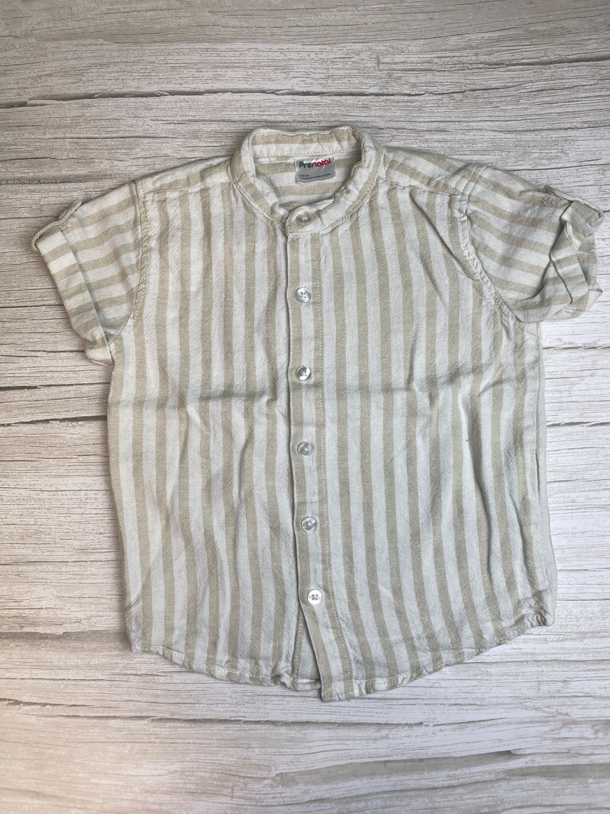 Camicia a righe in lino e viscosa