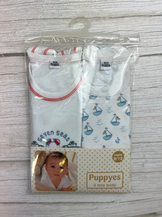 Set 2 Body Neonato Puppyes Tema Nautico