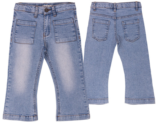 Jeans flared in denim chiaro