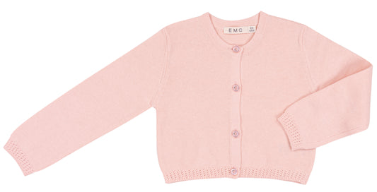 Cardigan rosa chiaro in cotone