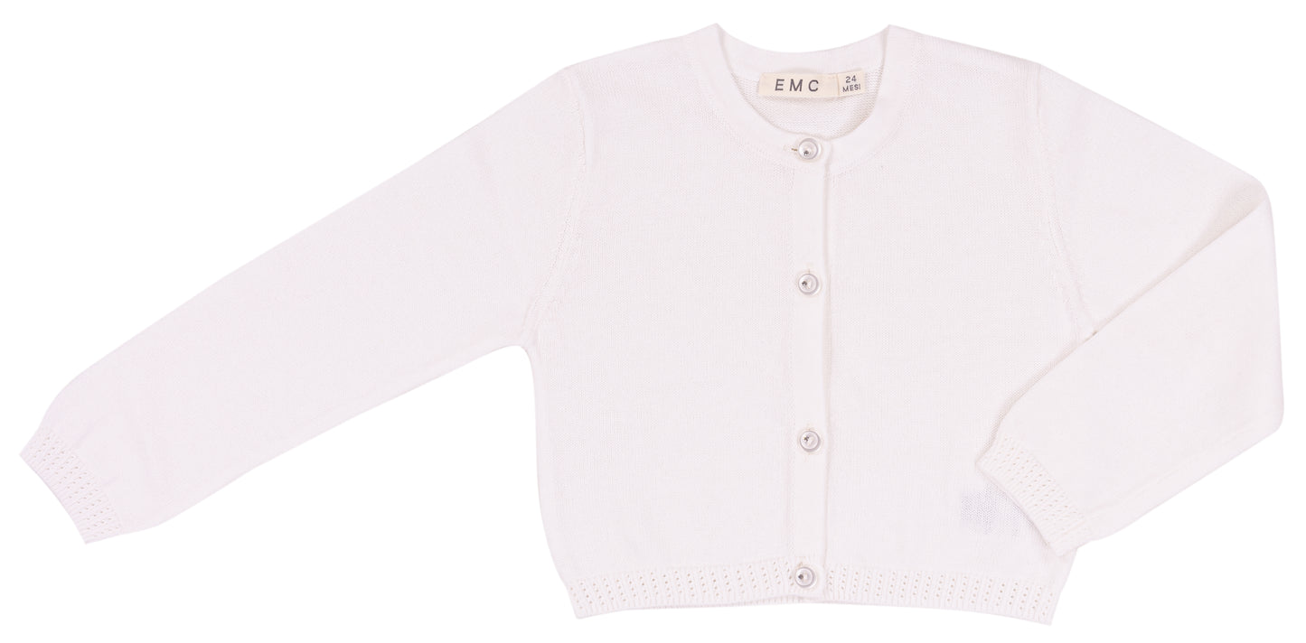 Cardigan bianco in cotone