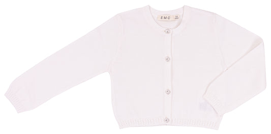 Cardigan bianco in cotone