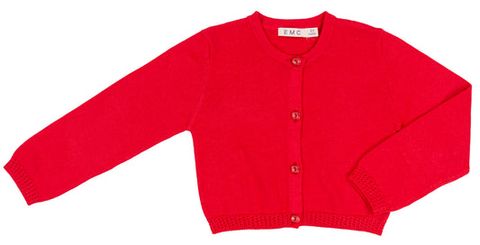 Cardigan rosso in cotone