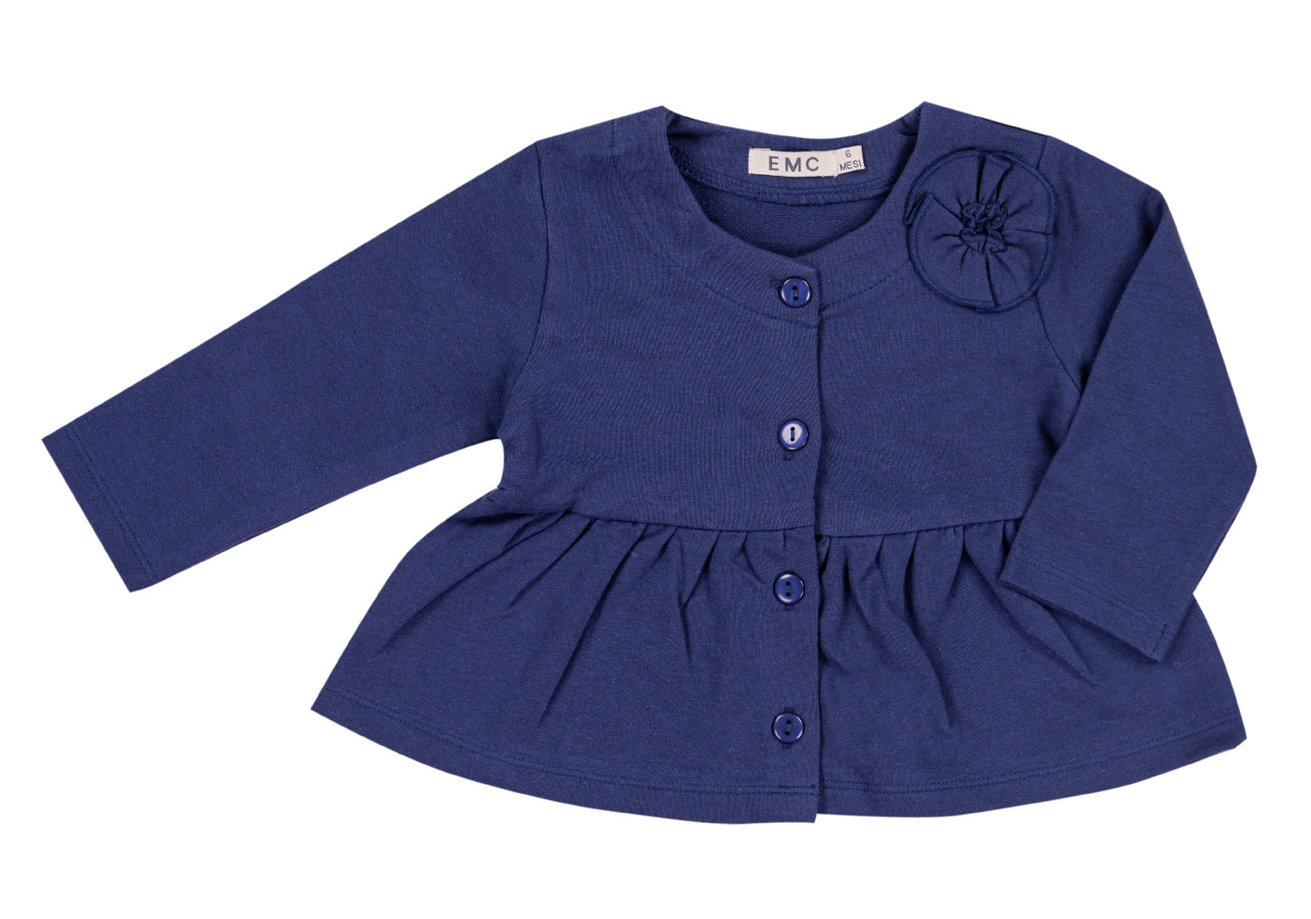 Felpa con zip neonata con zip e volant