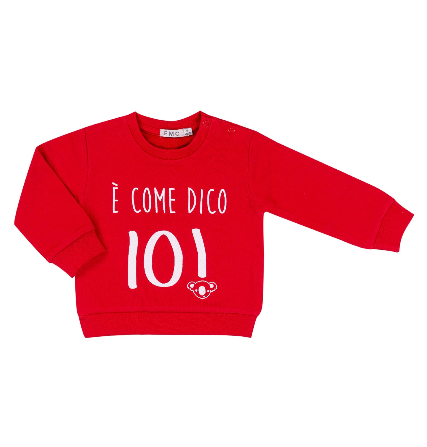 Felpa rossa girocollo