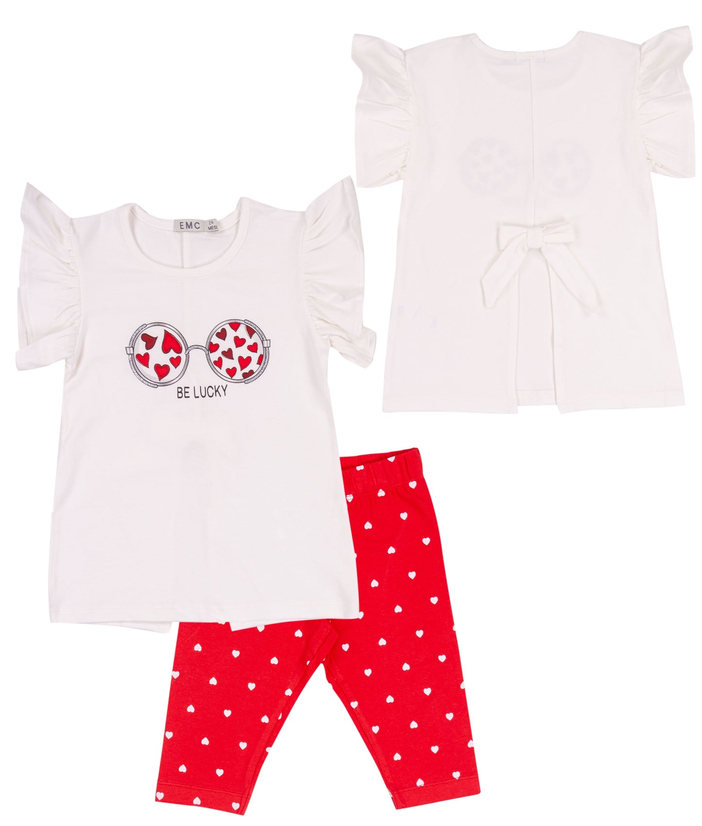 Completo Bambina Maglietta Bianca e Leggings