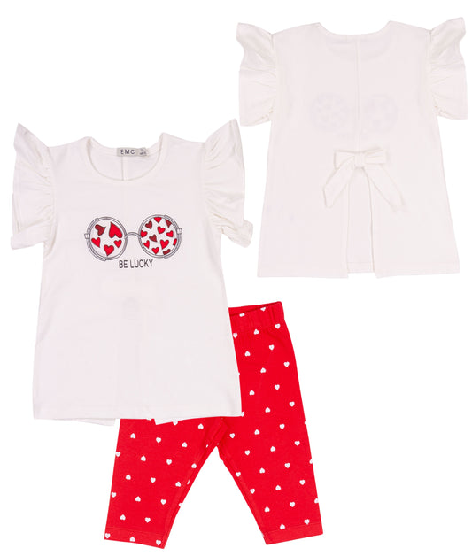 Completo Bambina Maglietta Bianca e Leggings