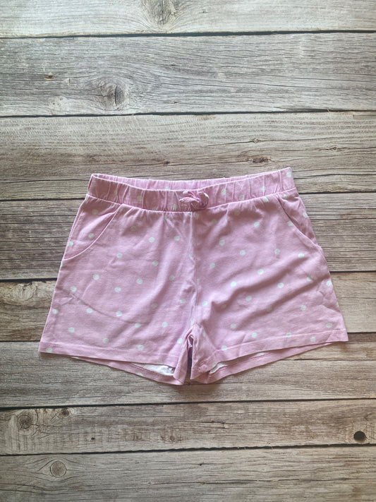 Shorts rosa a pois bianchi per bambina