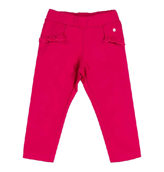 Pantaloni fucsia con volant per bambina