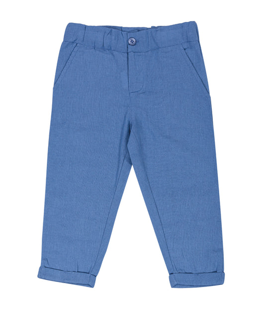 Pantalone chino in misto cotone e lino