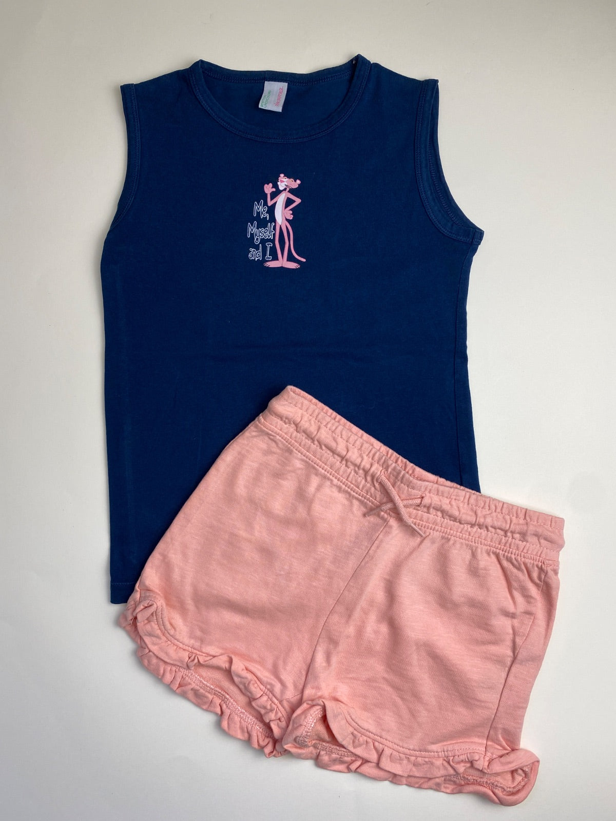 Completo Estivo Bambina Canottiera e Shorts Pantera Rosa
