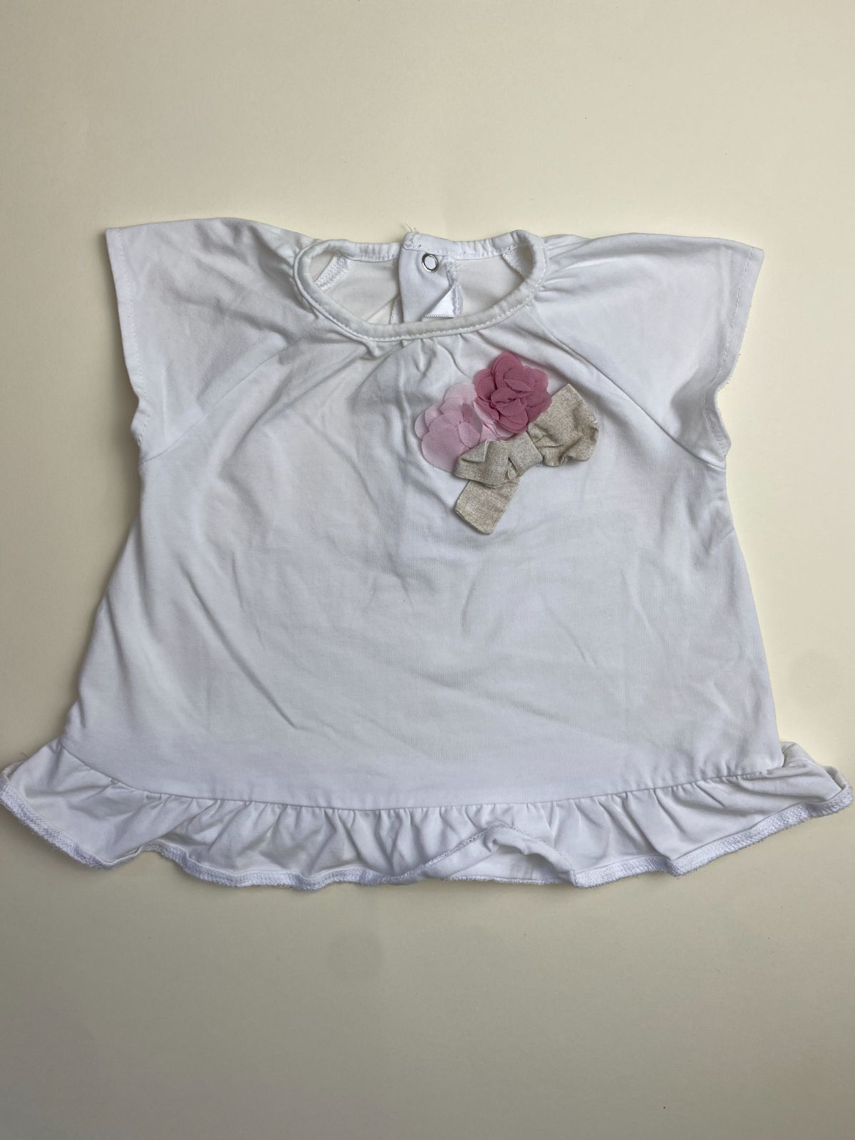 Maglietta bianca per neonata maniche corte