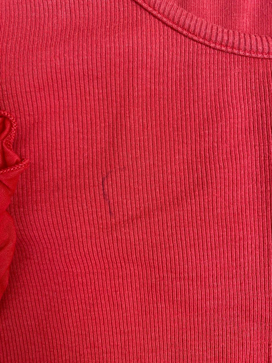 Vestito Bambina Rosso con Balze