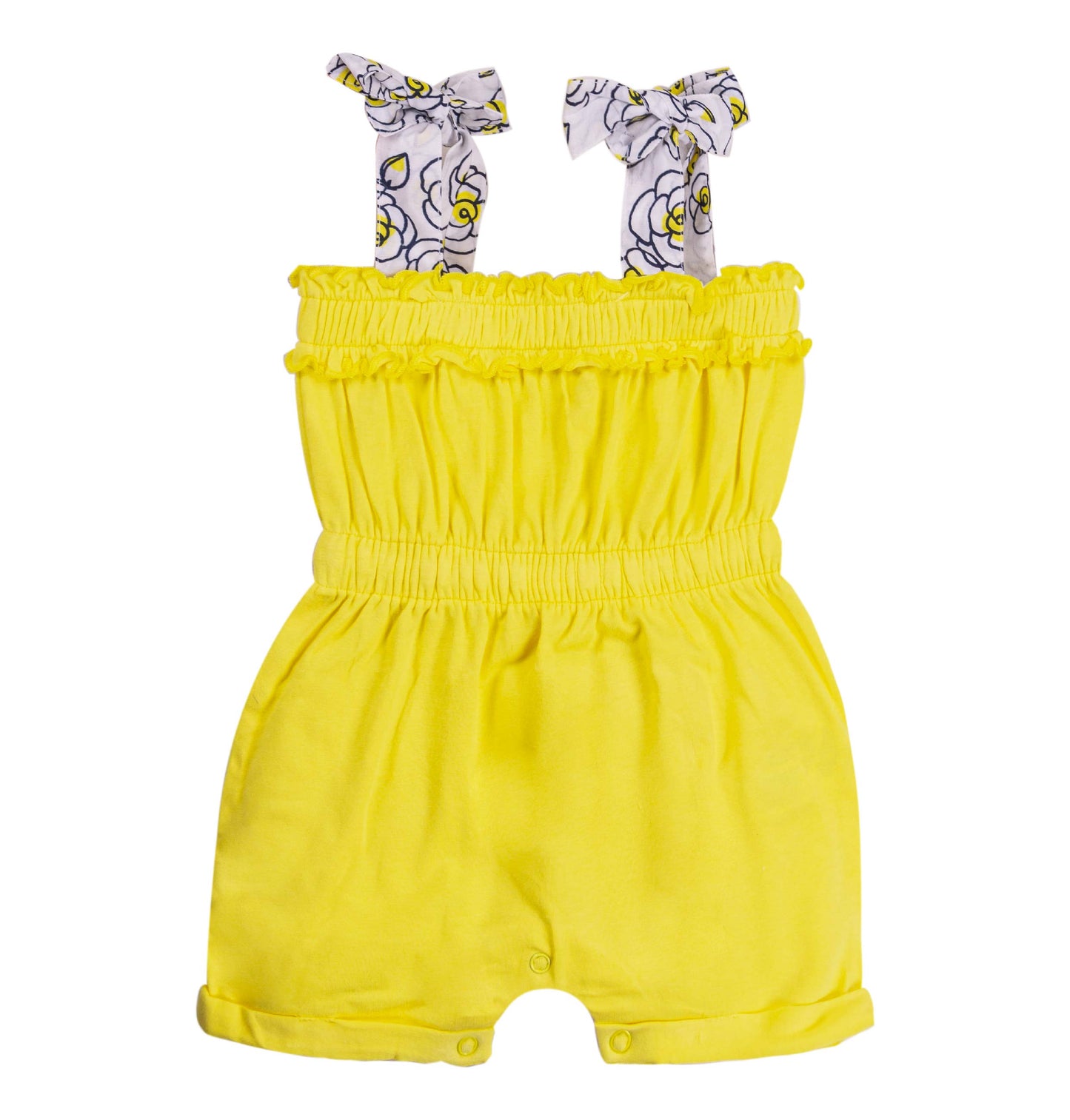 Tutina neonata con spalline a fiocco fantasia