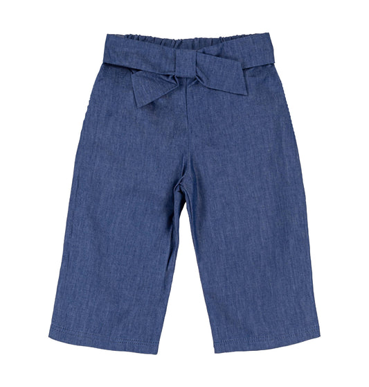 Pantalone in denim Chambray con fiocco