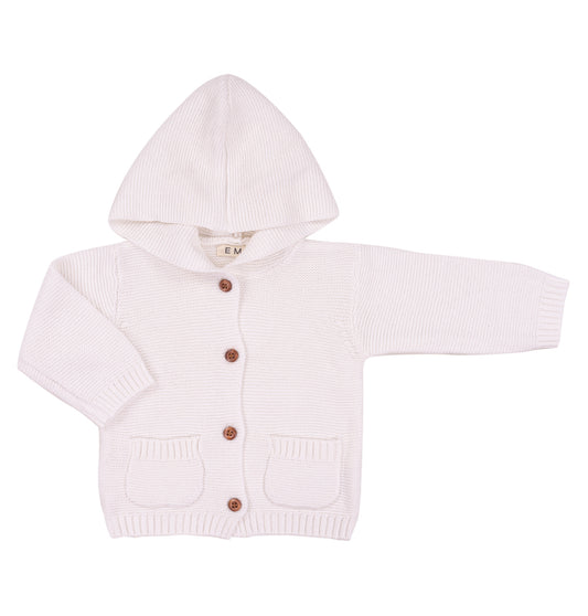 Cardigan in maglia con cappuccio