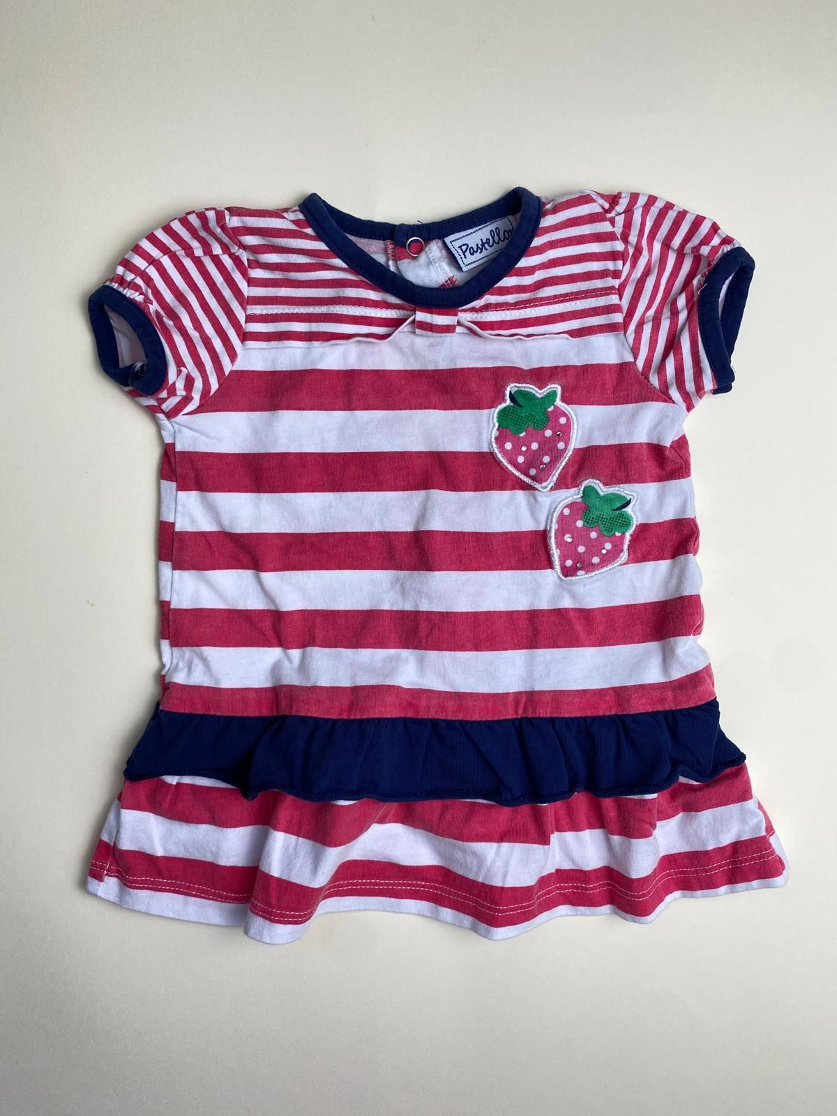 Vestito neonata maniche corte a righe