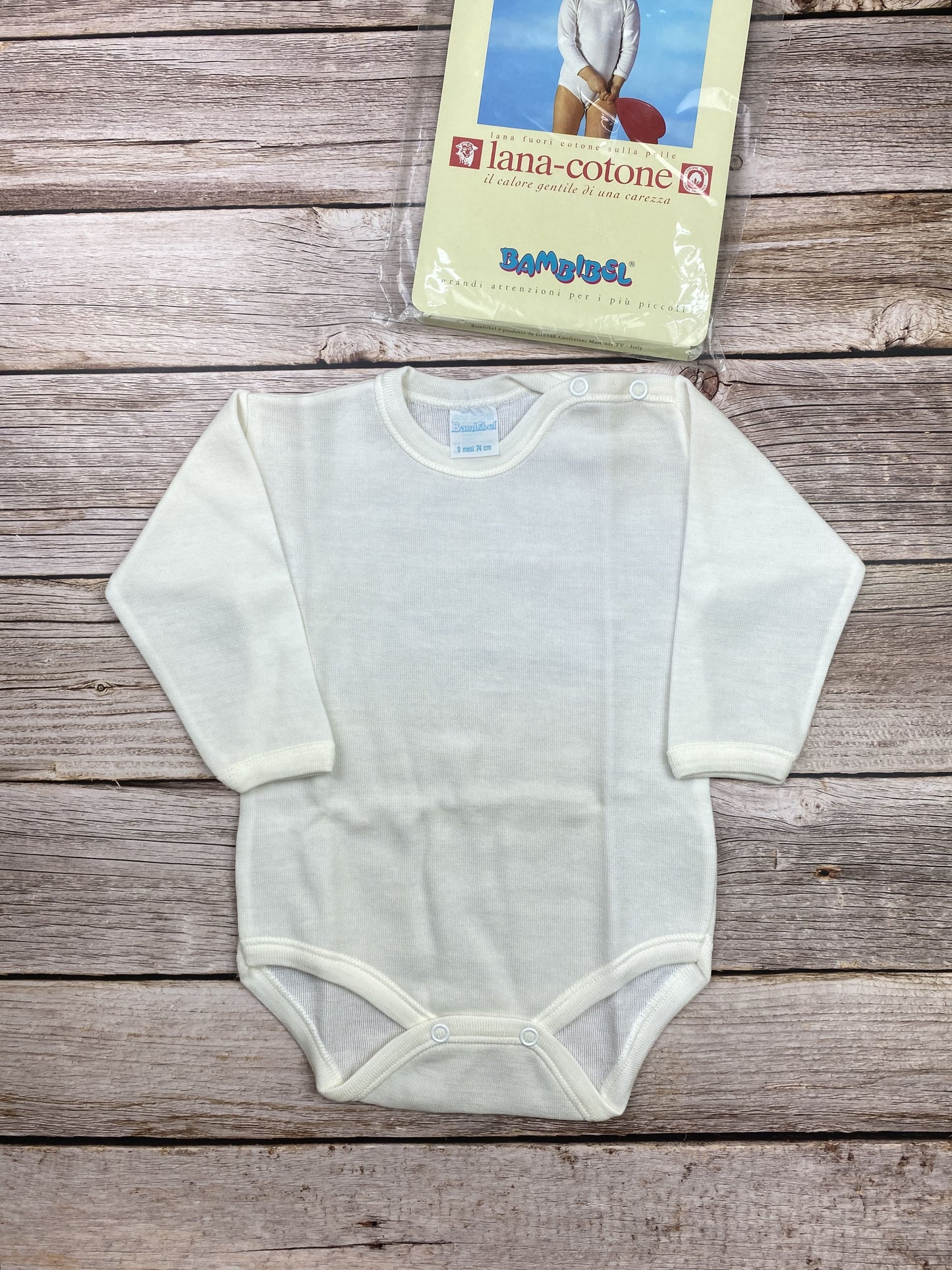 Body lana-cotone manica lunga