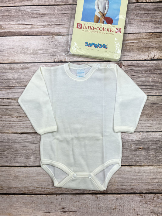 Body lana-cotone manica lunga