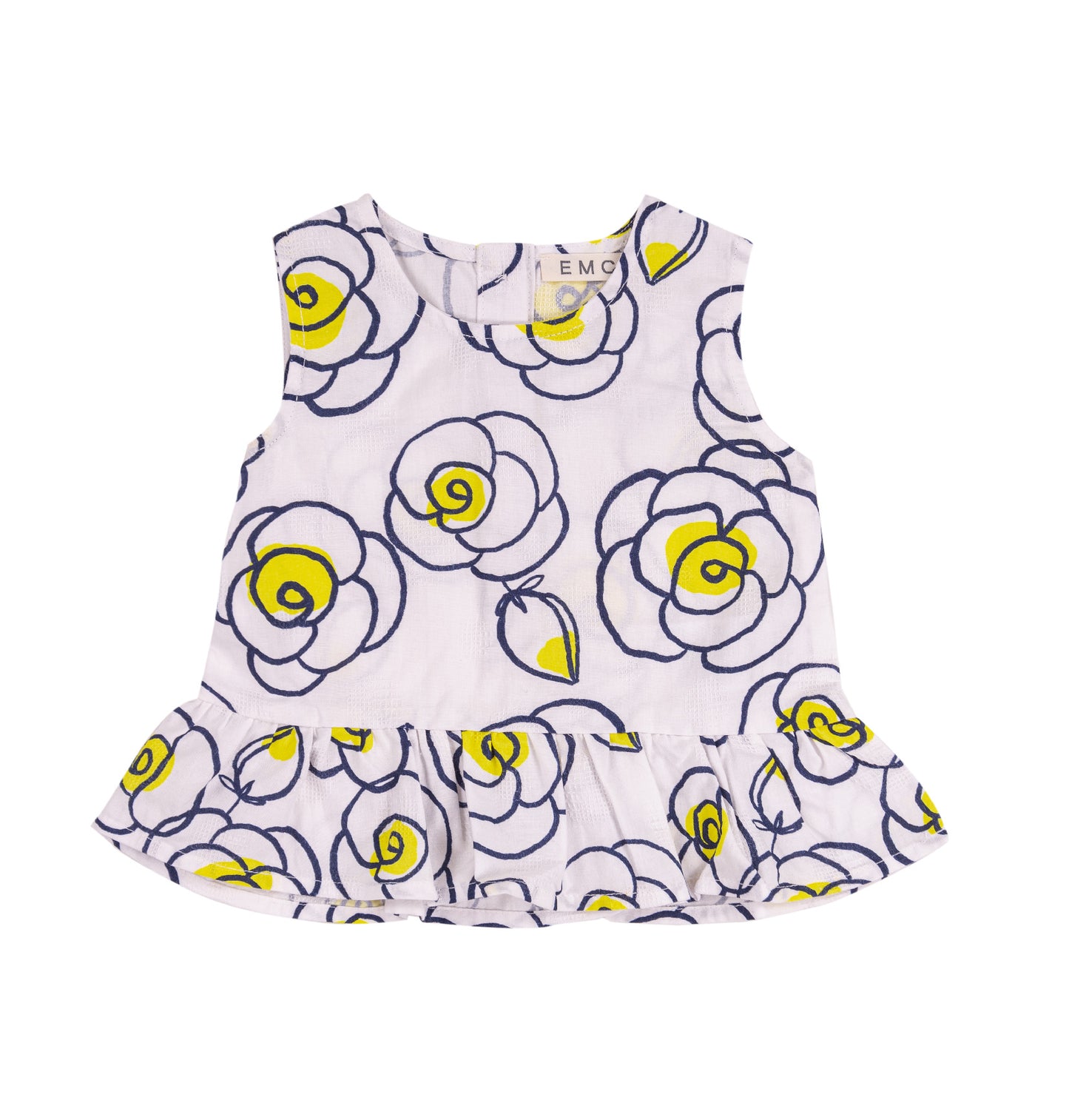 Top Bambina Floreale con Volant